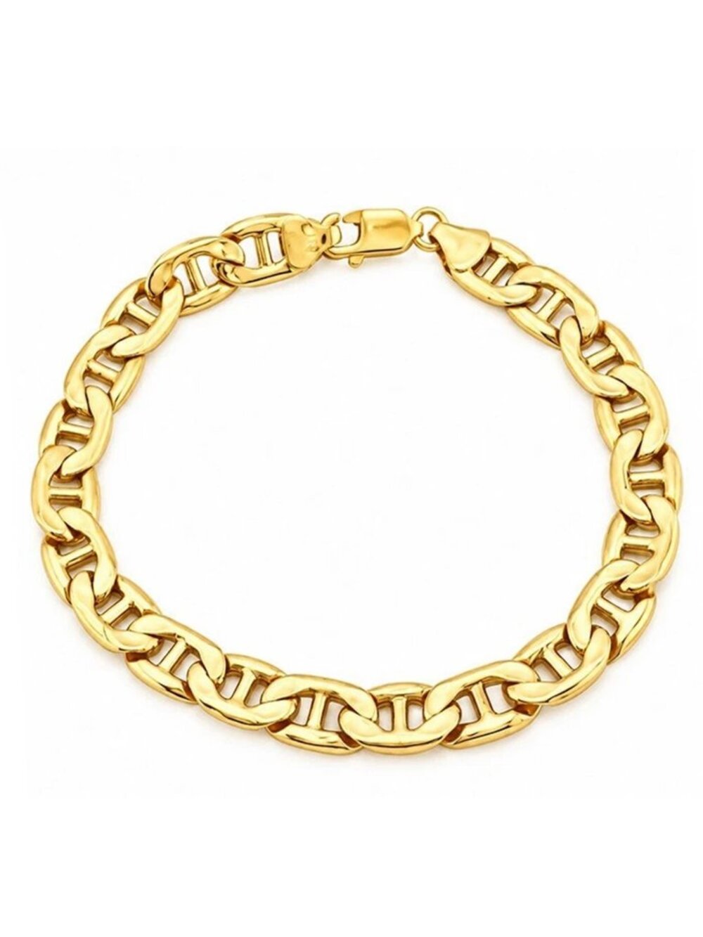 Mariner Link Bracelet Solid 10k Yellow Gold
